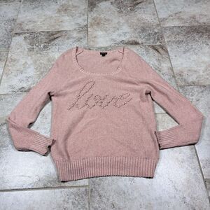 Torrid Love Sweater Womens Size 1 Super Soft Blush Pink Tight Knit Round Neck